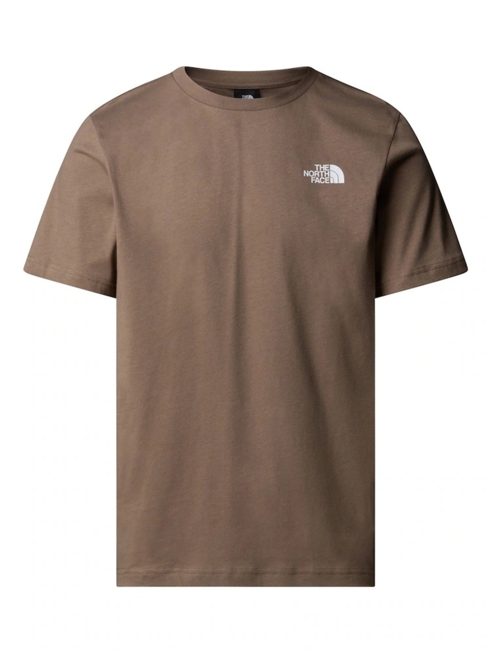 The North Face Men's Short Sleeve Tee in Brown with White Logo